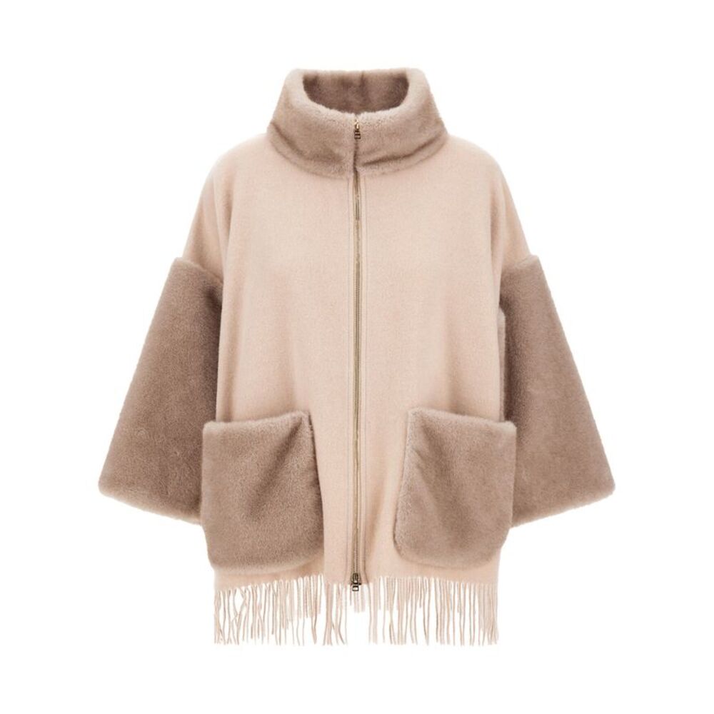 Herno Women Poncho In Lana, Cashmere E Melange Effetto Visone